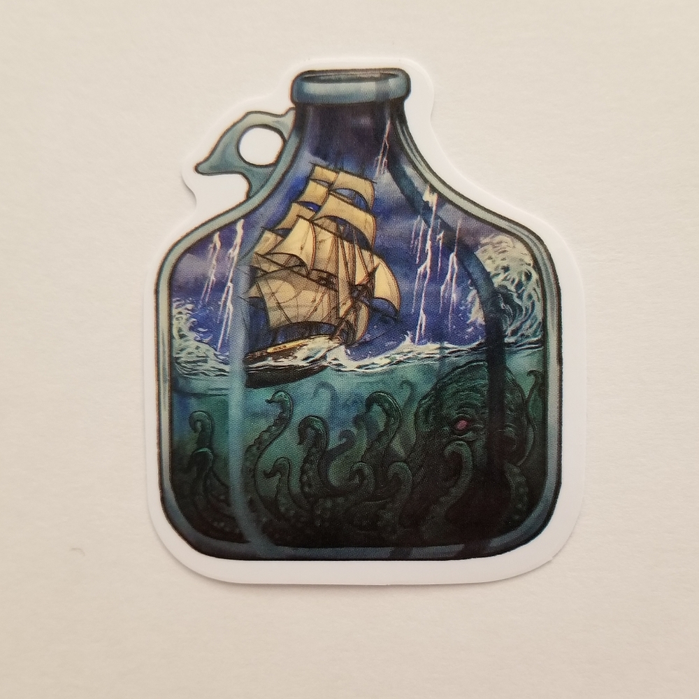 10/$10 Ship In A Bottle Sticker